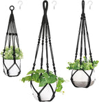 Mkono 3 Pack Macrame Plant Hangers Indoor Different Size Hanging Planter Basket by Mkono