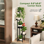 Bamworld Tall Plant Stand Indoor Outdoor, Corner Metal Flower Pot Stands - Image 3
