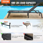 VEVOR Chaise Lounge Chair Outdoor, Aluminum Patio Lounge Chairs - Image 4