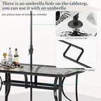 TLSUNNY 7 Pieces Patio Dining Set, Outdoor Table and Chairs W/1.69″ Umbrella - Image 4
