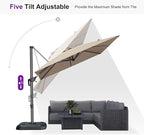 PURPLE LEAF 8 Feet Patio Umbrella Outdoor Cantilever Square Umbrella Aluminum - Image 8