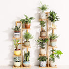 Bamboo 6 Tier 7 Potted Plant Stand Rack Multiple Flower Pot Holder Shelf Indoor - Image 5