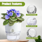 6 Inch Self Watering Plastic Plant Pots - Image 3
