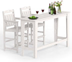 Ciokea 3 Pcs Outdoor Bar Height Table Set, Heavy-Duty All-Weather HDPE Patio by CIOKEA