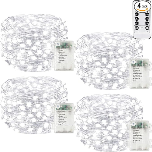 4Pack 80Ft 240LED Fairy Lights Battery Operated by BHCLIGHT