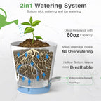 12inch Large Self Watering Plant Pot, Plastic Cylinder Planter - Image 2