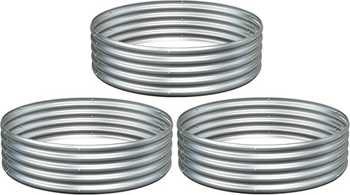 3PCS 4x4x1FT Galvanized Raised Garden Bed Kit, Vegetable Boxes-Round Metal by Yortrek