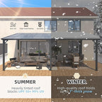 AECOJOY 20' x 12' Gazebo for Patio, Large Wall-Mounted Hard Top Lean-to Gazebo - Image 5