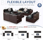NICESOUL 9pcs Patio Furniture Set - Image 4