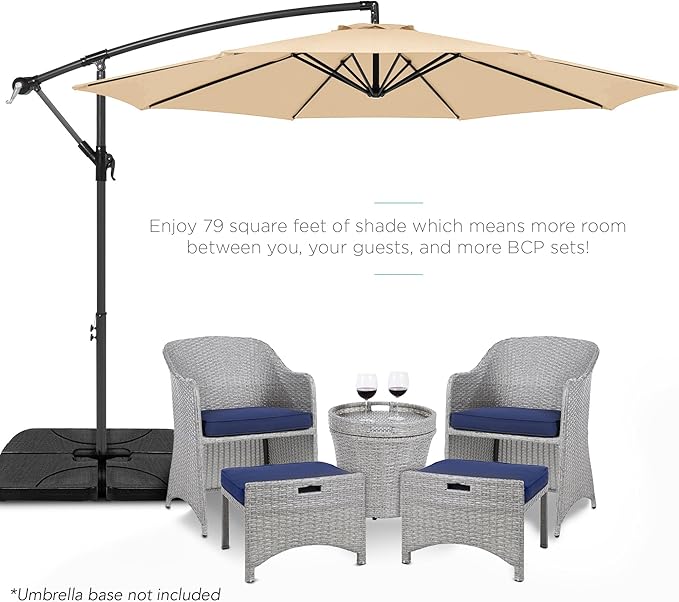 Best Choice Products 10ft Offset Cantilever Hanging Market Patio Umbrella - Image 2