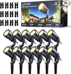 HIBOITEC 12 Pack Low Voltage Landscape Lighting, 5W LED Landscape Spotlights by HIBOITEC