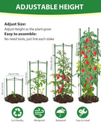 6 Pack Tomato Cages for Garden, 51in*13in Adjustable Tomatoes Plant Stakes - Image 4