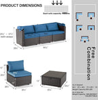 HOMREST 6 Pieces Patio Furniture Sets, Rattan Daybed - Image 2
