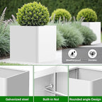 Large Metal Outdoor Planter Box 24" W x 24" D x 24" H, Cube Planters - Image 4