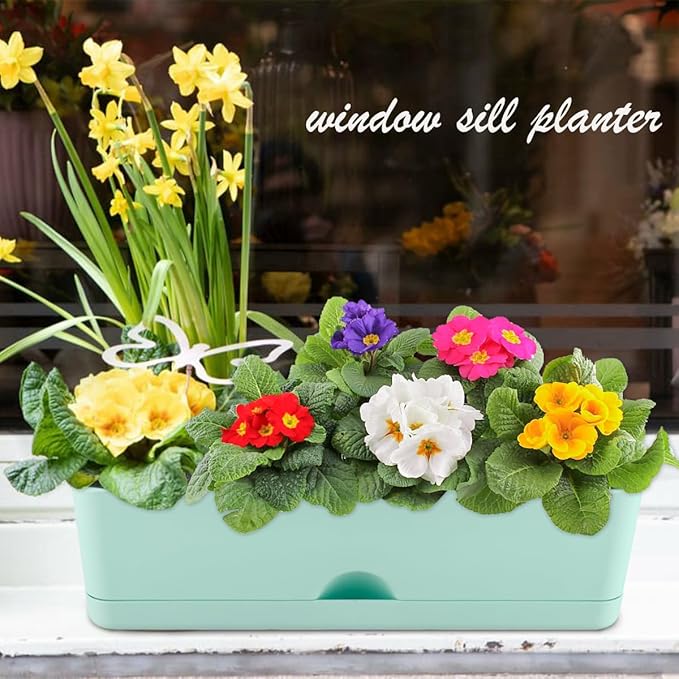 6 Pack Rectangle Planter 16x4.4 Inch Window Boxes Planters Rectangular Large - Image 6