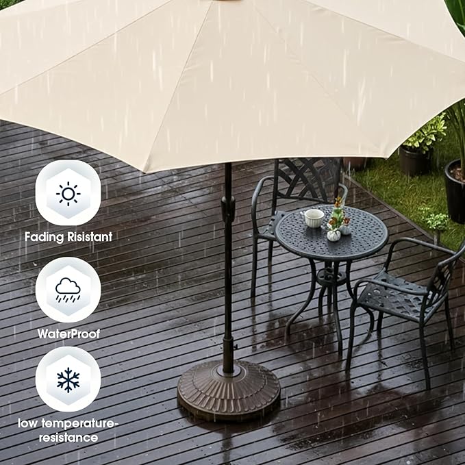 wikiwiki 80 Lbs HDPE Round Patio Umbrella Base, Weighted Umbrella Stands Fits - Image 6