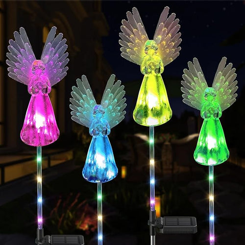 4 Pack Solar Angel Lights Outdoor Decor, Decorative Color Changing Waterproof by XKYQSY