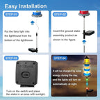 4 Pack Lighthouse Solar Lights, 7 Light Color Changes, IP65 Waterproof Solar - Image 7