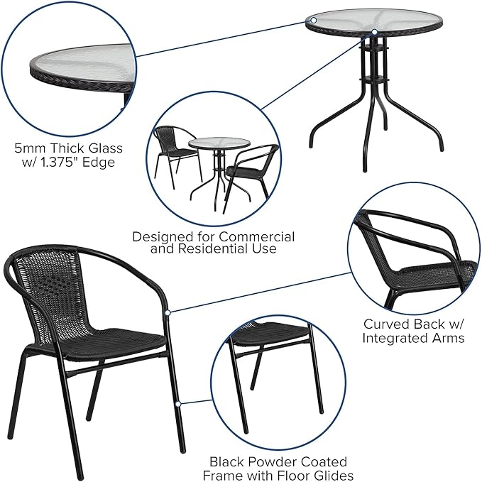 Flash Furniture Lila 28'' Round Glass Metal Table - Image 3