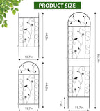 Metal Garden Trellis for Climbing Plants, 4 Pack 86.5" x 19.7" Black Plant - Image 2