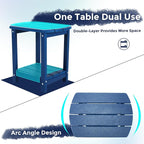 Adirondack Square Outdoor Side Table, 2-Tier Storage Patio Side Table, HDPE End - Image 5