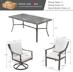 NATURAL EXPRESSIONS 7 Piece Patio Dining Table Outdoor Furniture Set - Image 8