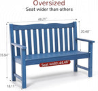 Stoog Outdoor Bench, 2-Person All-Weather HIPS Plastic Garden Bench - Image 3