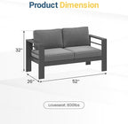 Wisteria Lane Patio Furniture Metal Loveseat, Metal Outdoor Chairs - Image 2