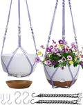 2 Pack Hanging Planters Set, 10 Inch Indoor Outdoor Hanging Plant Pot Basket by Koalaime