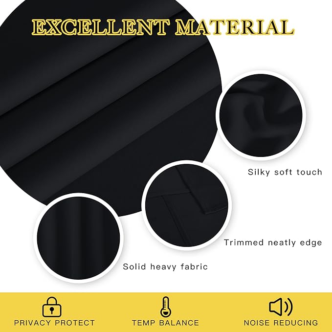 NICETOWN Bedroom Black Out Curtain 54 inches Long - Image 4