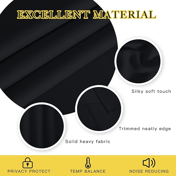 NICETOWN Black Out Curtain for Kitchen Over Sink, Grommet Thermal Curtain - Image 4