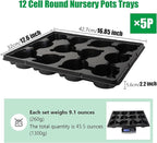 12 Cell Round Nursery Trays Thickened Durable Seedling Pots Shuttle Carrying - Image 2