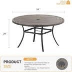 VICLLAX 53" Outdoor Round Patio Table - Image 2
