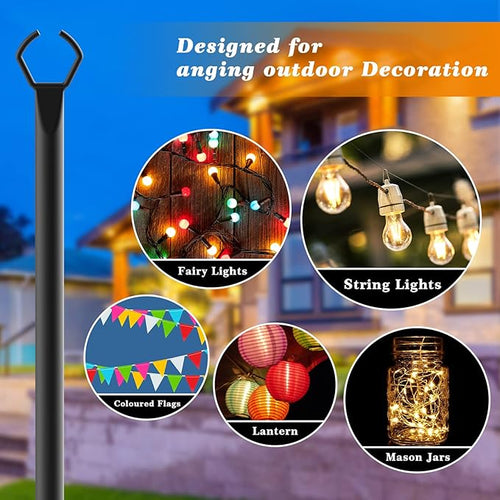 2 Pack String Light Poles, 10 Ft Light Poles - Image 2