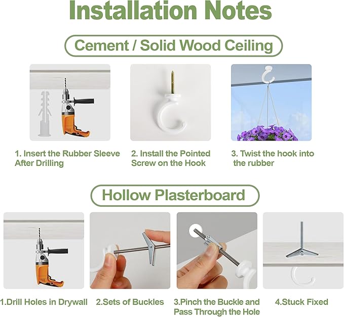 6pcs Ceiling Hooks for Hanging Plants, Hanging Hanging Lights Metal Small Hooks - Image 5