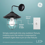 GE LED+ Dusk to Dawn A19 LED Light Bulbs, Automatic On/Off Outdoor Light - Image 3