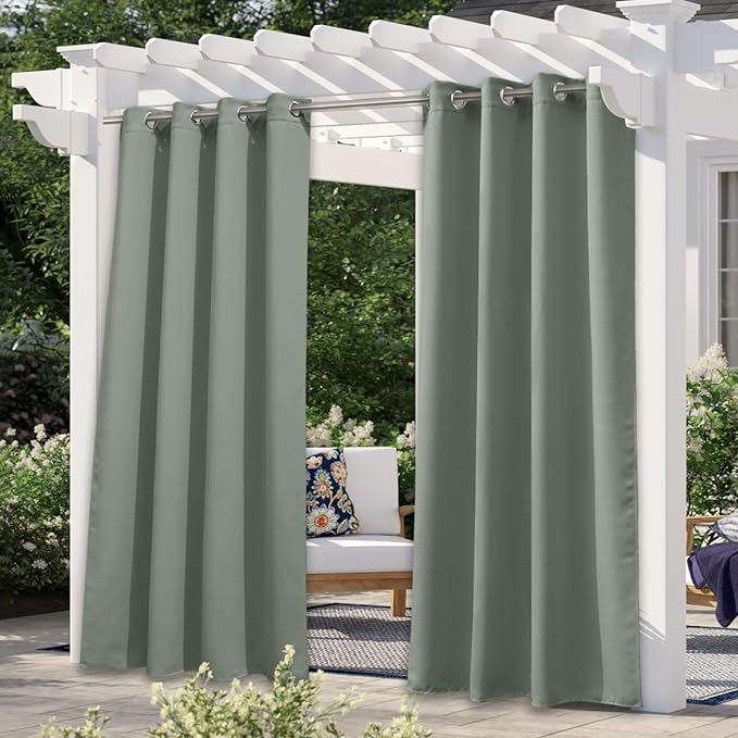 NICETOWN Patio Curtain for Outdoor Waterproof 120 inch Long, Extra Long by NICETOWN