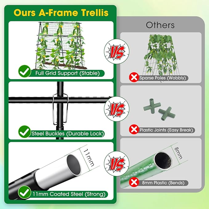 Cucumber Trellis, Metal Garden Trellis - Image 4