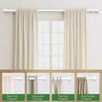 Curtain Rods for Windows 48 to 84, 1 Inch Adjustable White Heavy Duty Long - Image 5