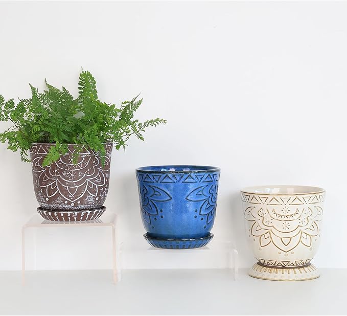 Gepege Ceramic Planter, 6 Inch Plant Pot - Image 6