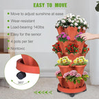 Vertical Strawberry Planter 5 Tier Stackable Tower Herb Planters Stacking - Image 4