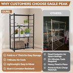 EAGLE PEAK 4-Tier Foldable Greenhouse Shelf, Heavy Duty Metal Storage Rack - Image 8
