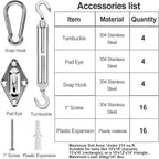 yofit 44 Pcs Shade Sail Hardware Kit, 6 Inch Outdoor Sun Sail Accessories - Image 2