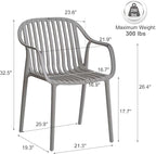 Modern Stackable Outdoor & Indoor Plastic Dining Chairs Set, Outdoor Breathable - Image 3