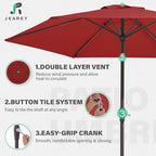 JEAREY 7.5FT Patio Umbrella Outdoor Market Umbrella - Image 3