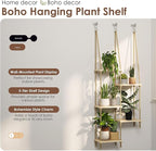 Bamworld Hanging Shelves Plant Hanger Indoor Window Plant Shelves Wood Plant - Image 5