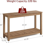 Stoog All-Weather Patio Console Table, 2-Tier Outdoor Table - Image 3