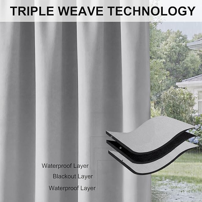 RYB HOME Outdoor Curtains for Patio - Image 6