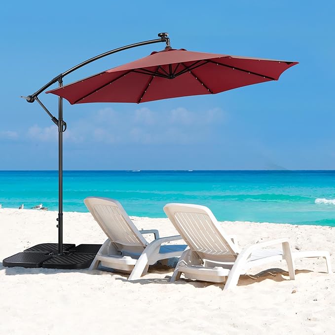 Yaheetech 10FT Solar Offset Umbrella - Image 9