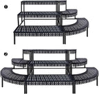 aboxoo 3 Tier Plant Stand Flower Pot Rack, Metal Stair-Step Style Corner Shelf - Image 8